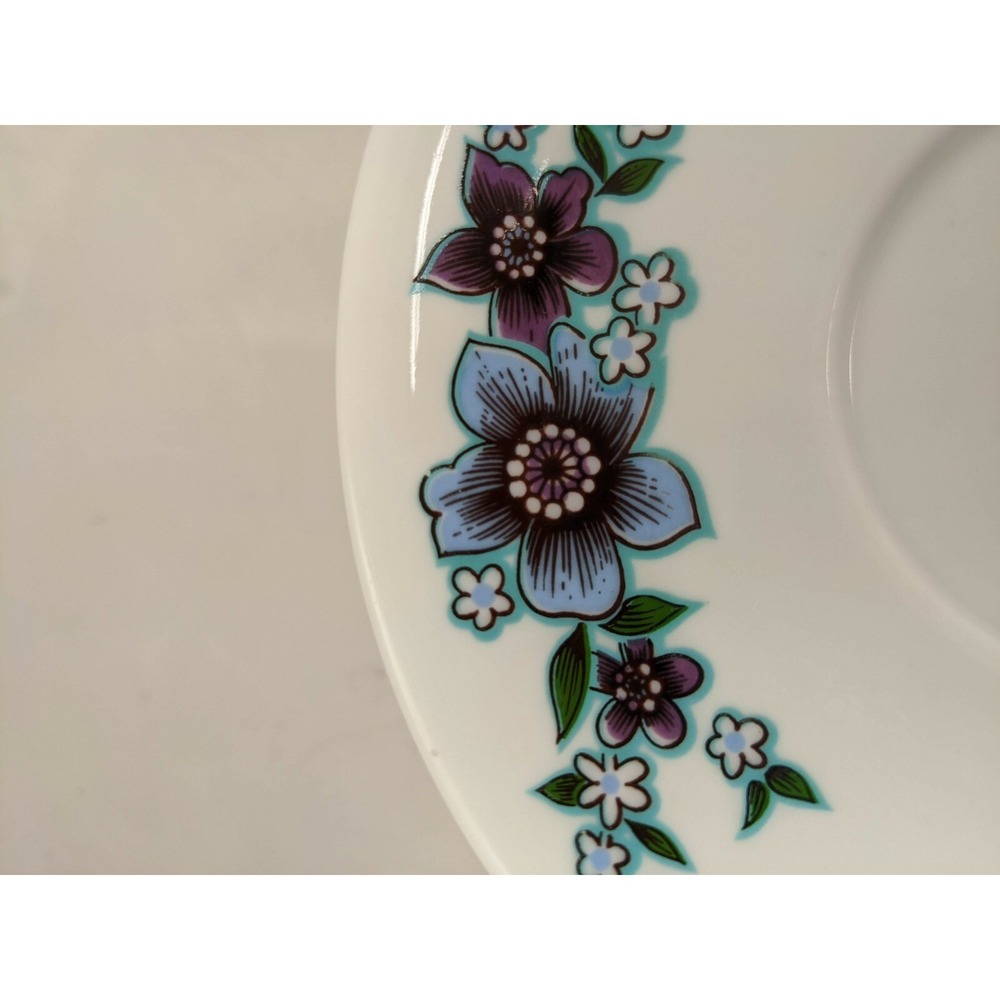 Tirschenreuth Bavaria Purple Blue Flowers Tea Cup Saucer Set - Picture 11 of 12